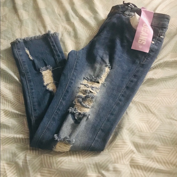 Denim - Distressed Denim Jeans